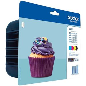 Brother Original LC-123 Druckerpatronen 4er Multipack BK/C/M/Y 600 Seiten (LC123VALBPDR)