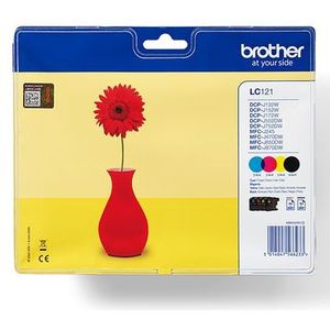 Brother LC121VALBPDR inktcartridge 4 stuk(s) Origineel Zwart, Cyaan, Magenta, Geel