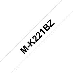 Brother M-K221BZ niet-gelamineerde tape zwart op wit 9 mm (origineel)