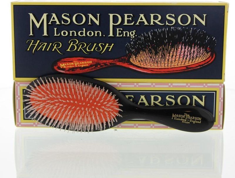 Mason Pearson - Popular Haarborstel - Nylon - Handig Formaat - Inclusief Cleansing Brush
