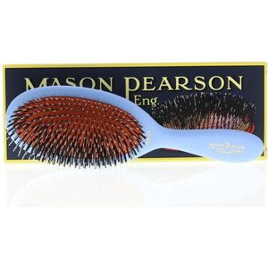 Mason Pearson - Junior Bristle & Nylon Haarborstel - Blauw - Inclusief Cleansing Brush