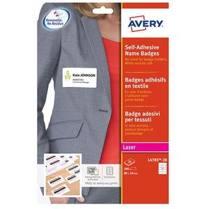 Avery L4785-20, Weiß, Abgerundetes Rechteck, Entfernbar, DIN A4, 120 g/m², Laser/Inkjet