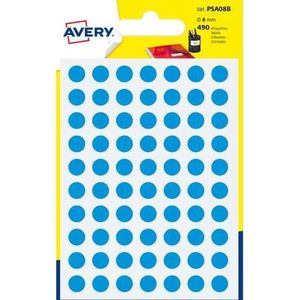 Avery PSA08B markeringspunten Ø 8 mm blauw (490 etiketten)