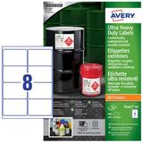 Etiket Avery B3427-50 105x74mm polyethyleen wit 400stuks