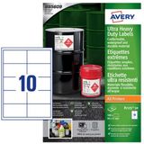 Avery - B7173-50 Etiketten - Wit - Polyethyleen - 99x57mm - 500 Stuks