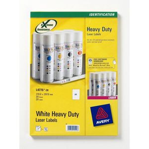 Etiket Avery L4775-20 210x297mm Wit 20 Stuks - Pak A 20 Vel