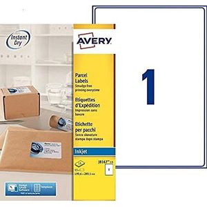 Avery - Verpakking met 15 etiketten, voor verzending, 199,6 x 289,1 mm, inkjetprinter (J8167-15) Avery