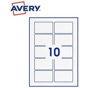 Avery - Verpakking met 100 zelfklevende etiketten, rechthoekig, wit papier, formaat 80 x 50 mm, personaliseerbaar en bedrukbaar, laser, inkjetprinter en kopieerapparaat (PPW-80 x 50.fr)