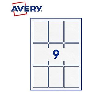 Avery - Zak met 90 zelfklevende etiketten, rechthoekig, wit papier, formaat 62 x 89 mm, personaliseerbaar en bedrukbaar, laserstraal, inkt en kopieerapparaat (PPW-62 x 89 Fr)