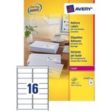 Avery - L7162-100 - Adresetiketten - Wit - 1.600 Stuks