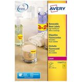 Avery L7263Y-25 NEON etiketten A4 99,1 x 38,1 mm neon geel (350 etiketten)