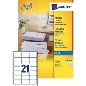 Avery - J8160 - Zelfklevende Adrespostlabels - Wit - 2100 Labels