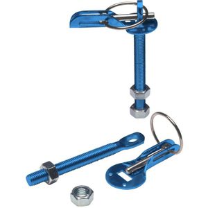 Set Universele Motorkaphaken/-Pins - Blauw Aluminium