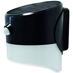 Luceco LED Solar Guardian Wandlantaarn met PIR-bewegingssensor, 16 x 15 x 12 cm, 2 W, IP44 Nominaal, zwart