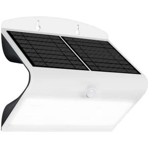 Luceco Solar-hoeklamp voor buiten, met PIR-bewegingssensor, 6,8 watt, aluminium wit LEXS80W40-01