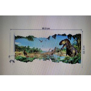 Dinosaurus Muur, - vloersticker - 90 x 50 cm - dinosaurussen - dino - kinderkamer