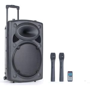 QTX QR15PABT - Mobiele Bluetooth PA Luidspreker - Zwart - Kunststof - Accu