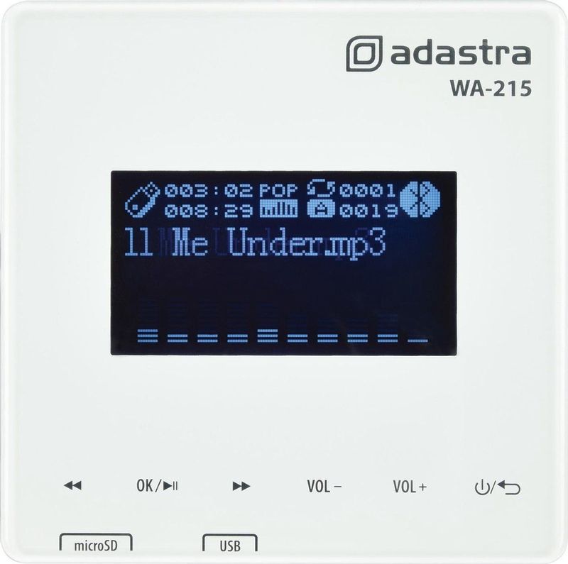 Adastra WA-215 - Inbouw Muurversterker - USB/SD - Bluetooth - 2x 15W