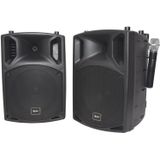 QTX - PAV10 - Bluetooth Speaker - Draagbare PA-Set - Zwart - Inclusief Microfoons