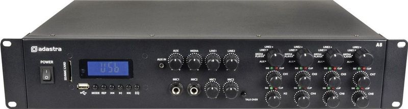Adastra - A8 - Multi-Zone Stereo PA Versterker - 8x 200W - Zwart