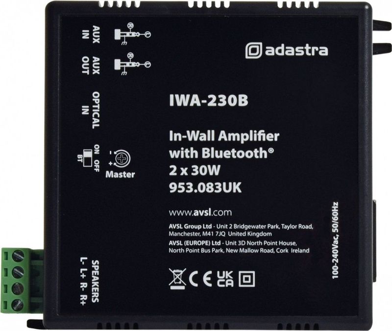Adastra - IWA230B - Bluetooth Versterker - Zwart - 2x 30W