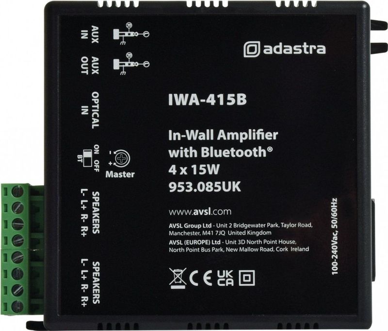 Adastra - IWA415B - Bluetooth 5.0 Stereo Versterker Module - 4x 15W