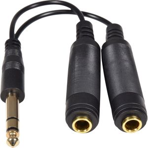 6,3 mm stereohoofdtelefoon / audiosplitterkabel 0,2 m