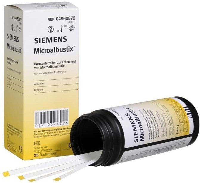 Microalbustix - Teststrips - Urineanalyse - 25 Stuks - Voor Microalbumine en Creatinine