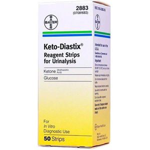 Keto-Diastix - Teststrips - Glucose en Cétones - 50 Stuks