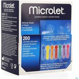 Microlet - Lancetten - Gekleurd - Verpakt per 200 Stuks - Dunne 27g Naald