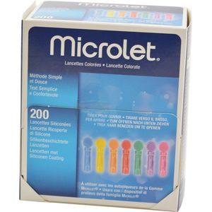 Microlet - Lancetten - Gekleurd - Verpakt per 200 Stuks - Dunne 27g Naald