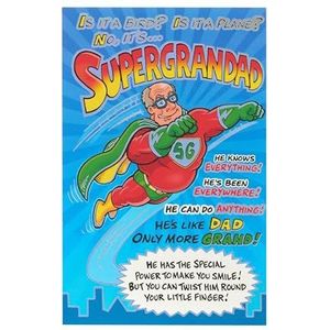 UK Greetings Vaderdagkaart voor opa - Superhero Design