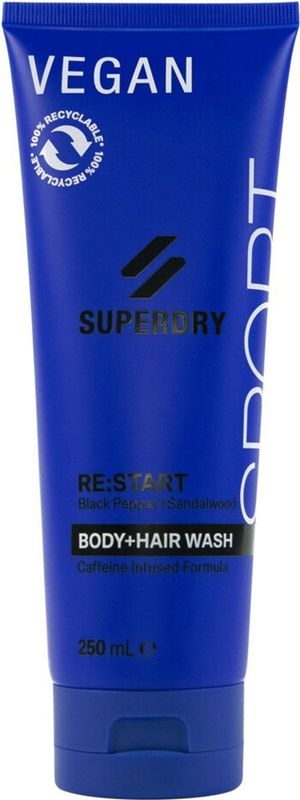 Superdry - Douchegel RE:start - Zwart - Kunststof - 250 ml
