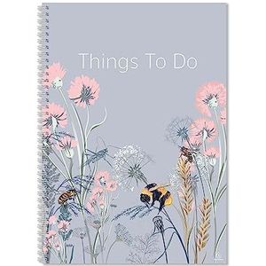 Exacompta - Ref GS014Z A4 Things To Do Notebook, 90gsm papier 210mm x 297mm, 40 vellen gelinieerd papier met een bloem en bijontwerp, geweldig om georganiseerd te worden