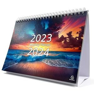 Exacompta - Ref GS047Z Maandelijkse kantoorkalender van september 2023 tot oktober 2024, motief zonsondergang, maand per pagina, inclusief Britse feestdagen, 210 mm x 150 mm, staat in totaal