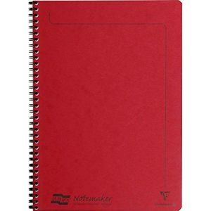 Clairefontaine 4868Z Notitieboek, spiraalbinding, Europa, rood, A4, 21 x 29,7 cm, 120 gelinieerde afneembare pagina's, wit papier, 90 g, omslag met glanskaart