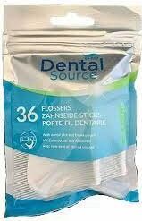 Dental Source - Floss stick met tandenstoker en reiszakje - 36 stuks - Flossers - Inclusief reiszakje