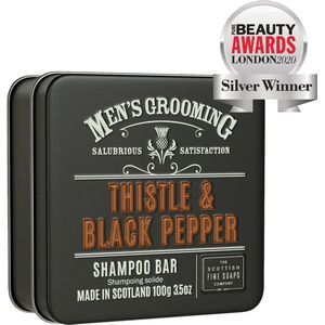The Scottish Fine Soaps Company Thistle & Black Pepper Shampoo Bar in a Tin (100g)
