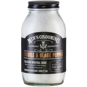 Scottish Fine Soaps Badzout Men's Grooming Thistle & Black Pepper Relaxing Mineral Soak