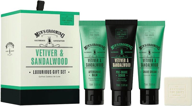 Scottish Fine Soaps Cadeauset Vetiver - 4-delig - Geproduceerd in Schotland