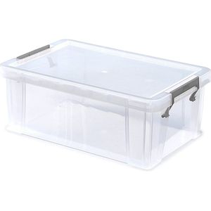 Whitefurze - Allstore Storage Box with Clamps 10 liter