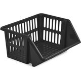 Whitefurze Mand/organiser - stapelbaar - zwart - 35 x 29 x 27 cm
