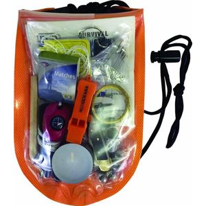 Bushcraft survivalset waterproof survival blikje 21-delig - oranje