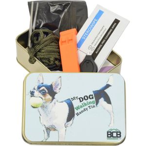 Bushcraft survivalset My Dog Walking Handy blikje - voor het uitlaten