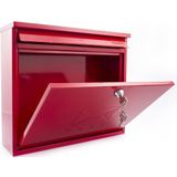 G2 - Elegance - Wandbrievenbus - Rood - Staal, Geschikt voor A4-formaat