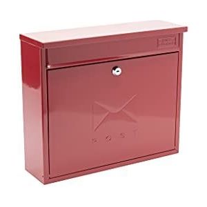 Burg-Wachter MB02R Red Elegance Wandmontage Gegalvaniseerd Staal Afsluitbare Weerbestendige Postbus - 36x31x10cm