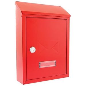 Burg-Wachter MB09R Avon Achteringang Wandmontage Gegalvaniseerd Staal Afsluitbare Weerbestendige Postbox - Rood - 21x30x7cm