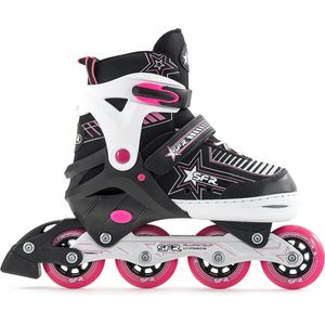 SFR Pulsar Verstelbare Inline Skate Junior Inlineskates - Maat 25-29 - Unisex - zwart/wit/roze Maat 25.5-29