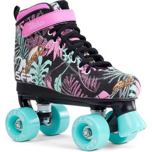 SFR Vision Rolschaatsen / Rollerskates - Canvas - Zwart-Floral - Maat 32