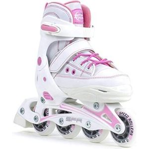 Sfr Skates SFR Camden II drievoudig sluitsysteem, verstelbaar, uniseks, volwassenen, uniseks, RS530, meerkleurig – wit/roze, 30,5/34